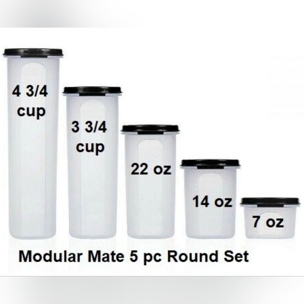 Tupperware Modular Mates Rounds 1-5 Clear Food Storage Container Set 10 Pc. NEW - Picture 1 of 4